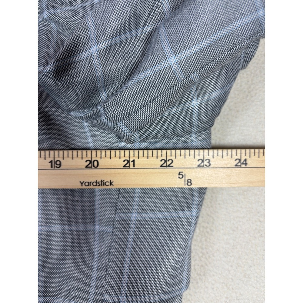 Arnold Brant Mens 46R Grey Windowpane Bamboo Blazer Sport Coat Made in Italy - Picture 7 of 8